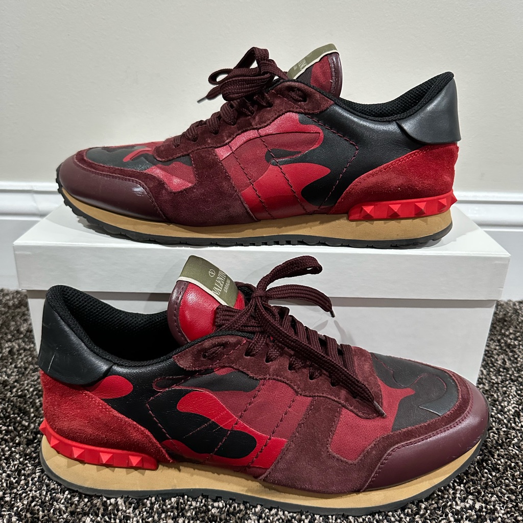 Valentino Garavani Red Camo Rockerunner Sneakers